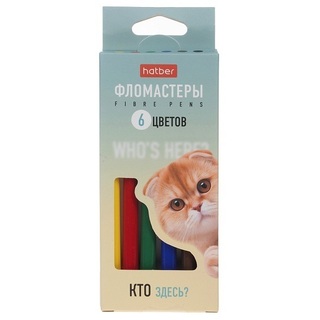 Фломастеры  6цв "Кто здесь?" FP_094112 Hatber