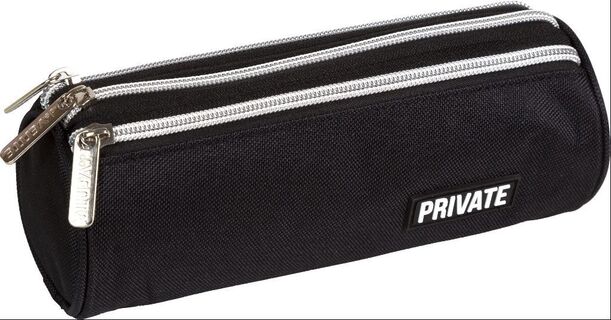Пенал тубус "deVente.Private.Черный" 22*8*8см 3 отд полиэстр молния 7021500