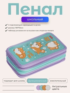 Пенал 3 отд "Озорной хвостик" 190*110мм NPn_48109 Hatber