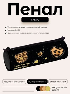 Пенал тубус "Стильный мишка" 210*70 на молнии Npt_60149 090596 Hatber