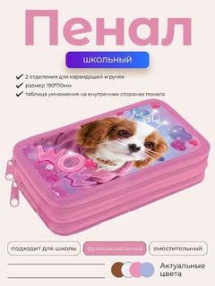 Пенал 2 отд "Милая мордашка" 190*110мм NPn_47073 Хатбер