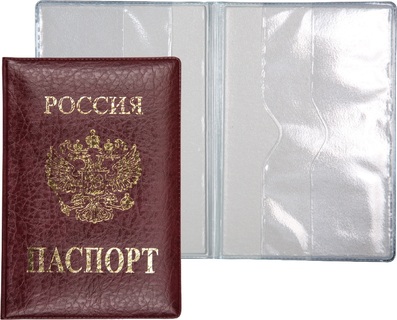 Обложка для паспорта иск.кожа "deVente.Герб" бордовая 1030311