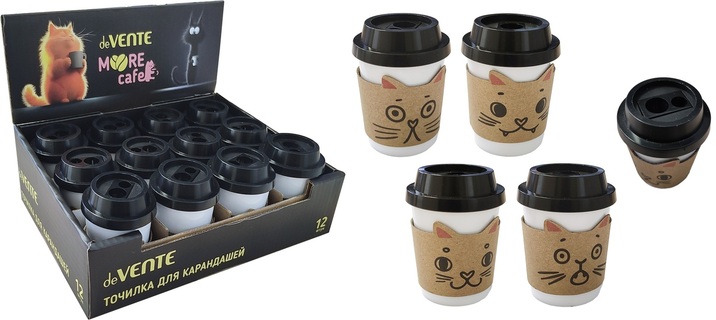 Точилка "deVente.МУР кафе" с контейнером 2 отверстия 8031602