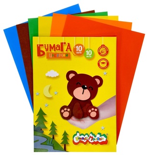 Цветная бумага А4 10л 10цв БЦКМ10 "Каляка-Маляка"