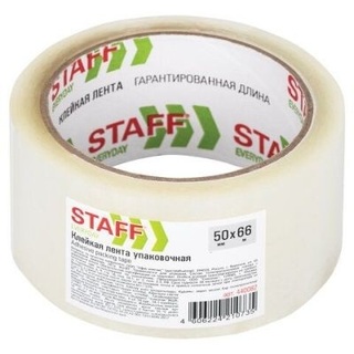 Клейкая упак.лента 50*66 (40мкм) прозрачная STAFF EVERYDAY 440082