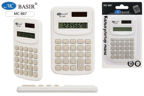 Калькулятор Basir  8 разряд 97х60мм белый МС-887/белый/ (6212)