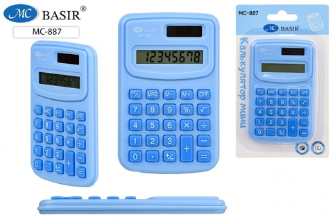 Калькулятор Basir  8 разряд 97х60мм синий МС-887/синий/