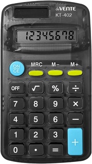 Калькулятор deVENTE 8 разряд 113*64*20мм KT-402 черный 4031522