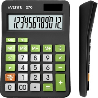 Калькулятор deVENTE 12 разряд 150*106*28мм 270 черный 4031518
