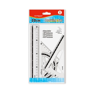 Набор линеек "KEYROAD" (линейка 20см,2угольника,транспортир) KR973347