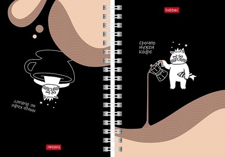 Записная книжка А6  80л "Кофейные истории" двойная тв.обл гребень 80ЗКтд6В1гр_35446 096663 Hatber