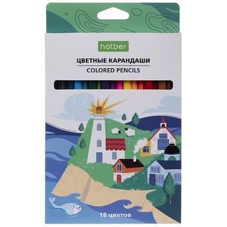 Карандаши 18 цв "Цветогорск" трехгранные CS_095329 Hatber