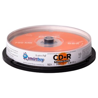 Диск лазерный  CD-R Smart buy 700Mb 52xCake Box (10шт) SBCD-R10