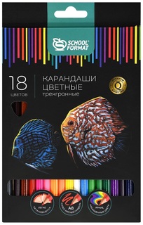 Карандаши 18 цв "Дикая планета" трехгранные КЦ18-ДП Schoolformat