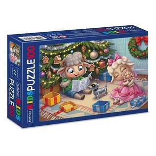 Пазлы Хатбер  100эл "Премиум.Kids.Овечки с подарками" 100ПЗ5_37624 097369