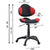 Кресло детское Фабрикант Джерси ткань черн/красный TW №9/№7 г/п140 PL600 (под заказ)