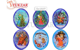 Сувенир "Магнит новогодний овальный" 6,5*5,5см TZ 13137