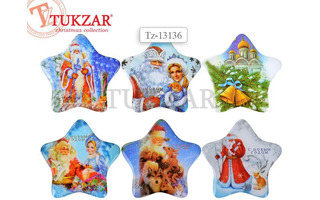 Сувенир "Магнит новогодний "Звезда" 5*5см TZ 13136