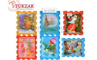 Сувенир магнит новогодний "Почтовая марка" 4,5*6см TZ 13138