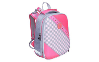 Рюкзак "Ergonomic.Нежная клеточка" 37*29*17см 2отд эргономичная спинка светоотрж. Hatber NRk_21005