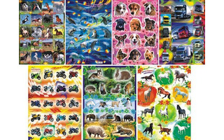 Наклейки  с  блестками  А4  большие