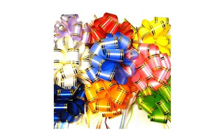 Бант -Шар большой на кольцах с золотой полосой 5см*140см БА-Ш50м