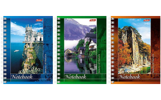 Записная книжка А6   80л  "Пейзажи" на гребне Хатбер 80ЗК6В1гр 006989