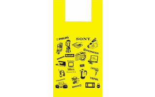 Пакет майка 44*65 18мкр "Электрон" желто-черный большой 1181