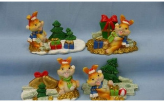 Подставка д/мобил "Заяц в шапке подарками" Е91472 13см