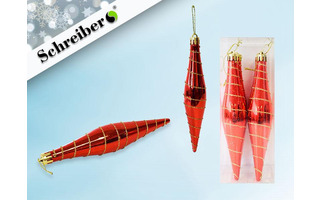 Елочная игрушка "Сосульки" 16*3см 4шт красные Schreiber S 8327