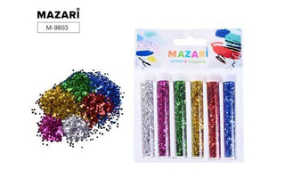 Блестки в наборе  6цв (ЦЕНА ЗА УПАКОВКУ) Mazari М-9803