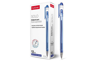 Ручка шариковая "Hatber.Solo" синяя 0,7мм трехг.корпус BP_058613