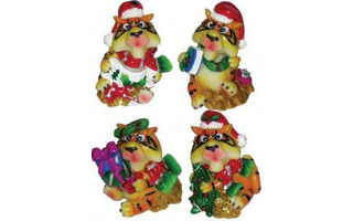 Сувенир "Тигр с новогодними подарками" Е90271 6см РАСПРОДАЖА