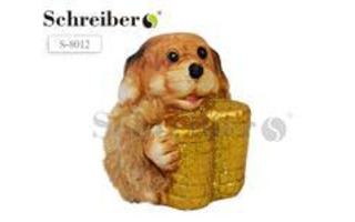 Сувенир "Собачка с монетками" пушистая керамика Schreiber S8012