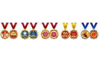 Медаль на ленте подарочная металл D70мм (цена за 1шт) код 636