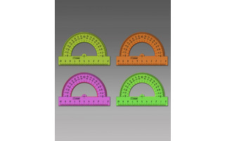 Транспортир  10 см NEON Cristal ассорти Стамм ТР11