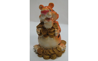 Сувенир "Тигр с монетами" Е90412 8см рАСПРОДАЖА