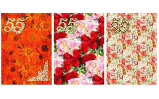 Папка адресная "55 лет" цветная ламинированая