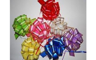 Бант -Шар средний на кольцах с золотой полосой 3,2см*90см БА-Ш32мL