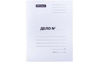 Скоросшиватель картон А4 белый "Дело" Office Space немелованный 220г 249413