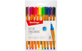 Набор ручек капиллярных "Berlingo Rapido" 10цв 0,4мм трехгран CK_40010