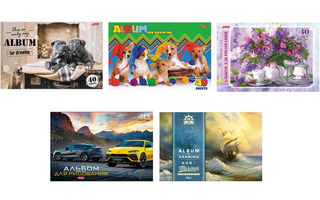 Альбом для рисования 40л "Ассорти" 40А4В 051869 Хатбер