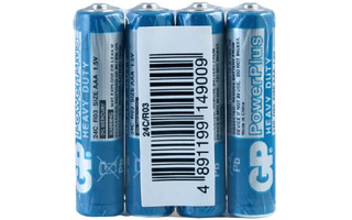 Батарейка GP PowerPlus Heavy duty R 03 24С (SR4) солевая голубая 232914 10877