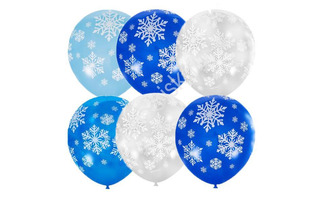Шары 12" Пастель+декоратор "Снежинки" (25шт) 6048945