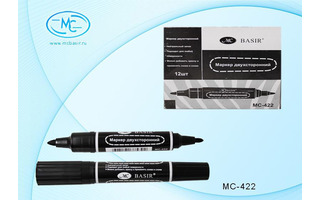 Маркер двухсторонний "Basir" черный 2-5мм Basir МС-422