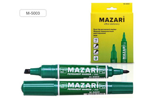 Маркер двухсторонний Mazari Duo зеленый  2мм/6мм М-5003