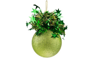 Елочный шар "Праздничный" зеленый D75 пластик Ш75067