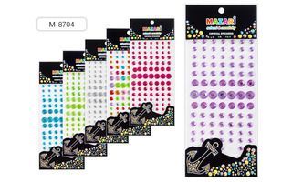 Наклейки акрил М-8704 стразы 91шт круг Mazari