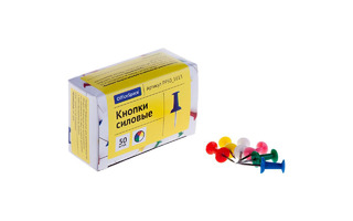 Кнопки-гвоздики  50шт "OfficeSpace" цветные РР50_1613/178886