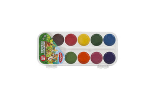 Краски  акв 12 цв "Creativiki" АКВП 12КР пластик